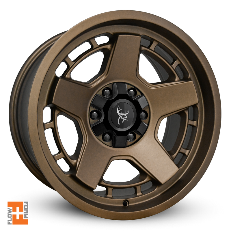 The Officially Licensed Buck Commander Wheels ATLAS Flow Formed Overland Wheel Rim 6x135 & 6x139.7 in 17x9.0 All Satin Bronze in 6-Lug for Ford F-150 Raptor, Ranger, Lexus GX, Nissan Titan, RAM 1500, Toyota 4-Runner, RAV4, Tundra, & Tacoma